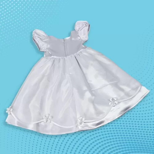 Floral Net Soft Satin Baptism Gown with Bonnet Combo – JBBG22031011