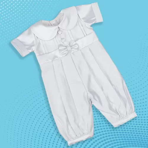 Satin Baptism Dress for Boys with Bonnet and Booties – JBBG22031012