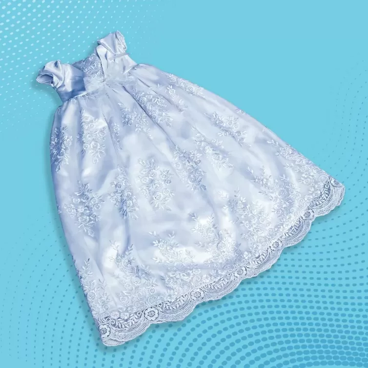 Floral Baptism Dress Combo Including Bonnet, Shawl and Booties – JBBG22021006
