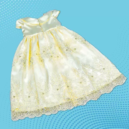 Off white Floral Baptism Dress Combo including Bonnet, Shawl, and Booties – JBBG22021007