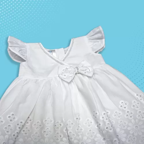 Cotton Baptism Dress for Girls with Bonnet and Booties – JBBG22031014