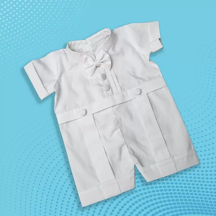 Baptism Dress in White Cotton Design for Boys with Sailors Cap and Booties – JBBG22031015