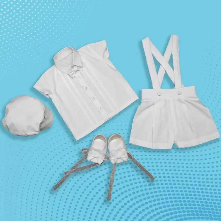 Cotton Baptism Dress Pure White for Boys with Sailors Cap and Booties – JBBG22031016