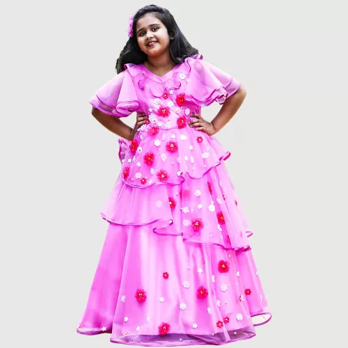 Pink Full Length Party Wear Gown for girls – JBKP22061013