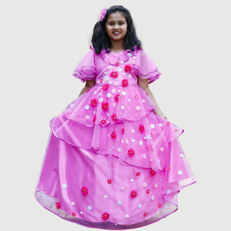 Pink Full Length Party Wear Gown for girls – JBKP22061013