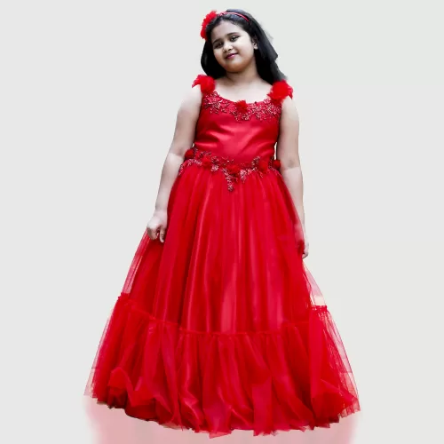 Red Full Length Gown for Girls – JBKP22061014