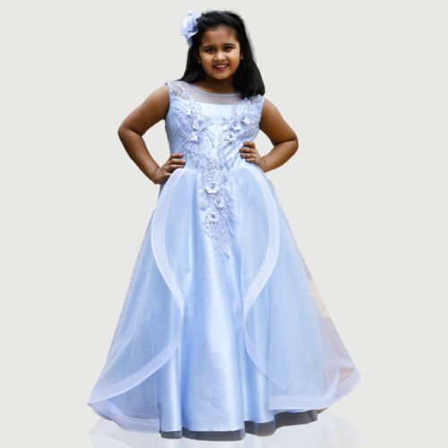 Sky-Blue Full-Length Party Wear Gown for Girls – JBKP22061015