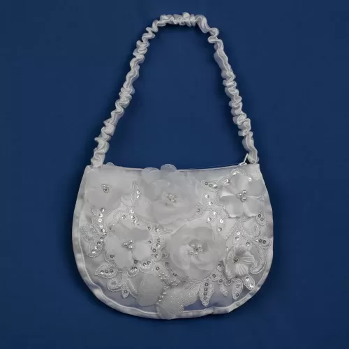 Handmade Satin Communion Bag with Floral design – JBCB2408002