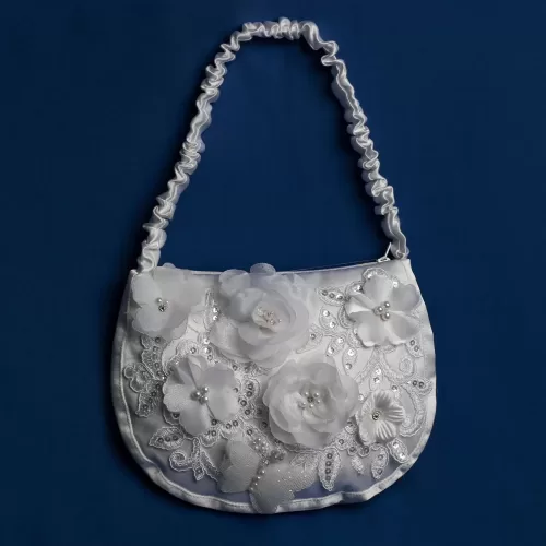 Handmade Satin Communion Bag with Floral design – JBCB2408002