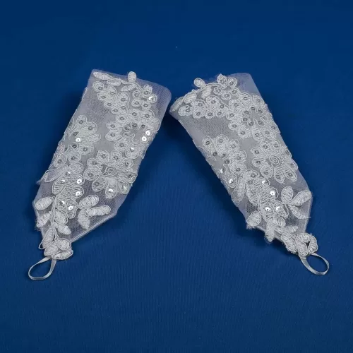 Floral Embroidered Net Handgloves – JBCG2408002