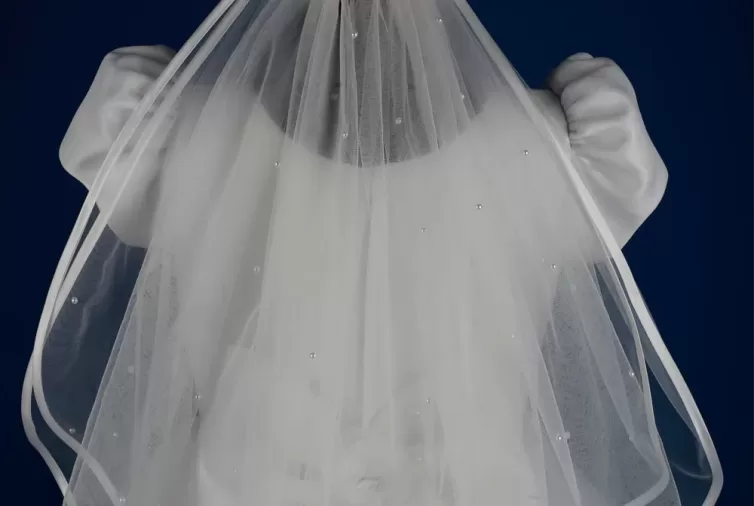 Communion Veil with Handmade Bow Clip – JBCV2408002