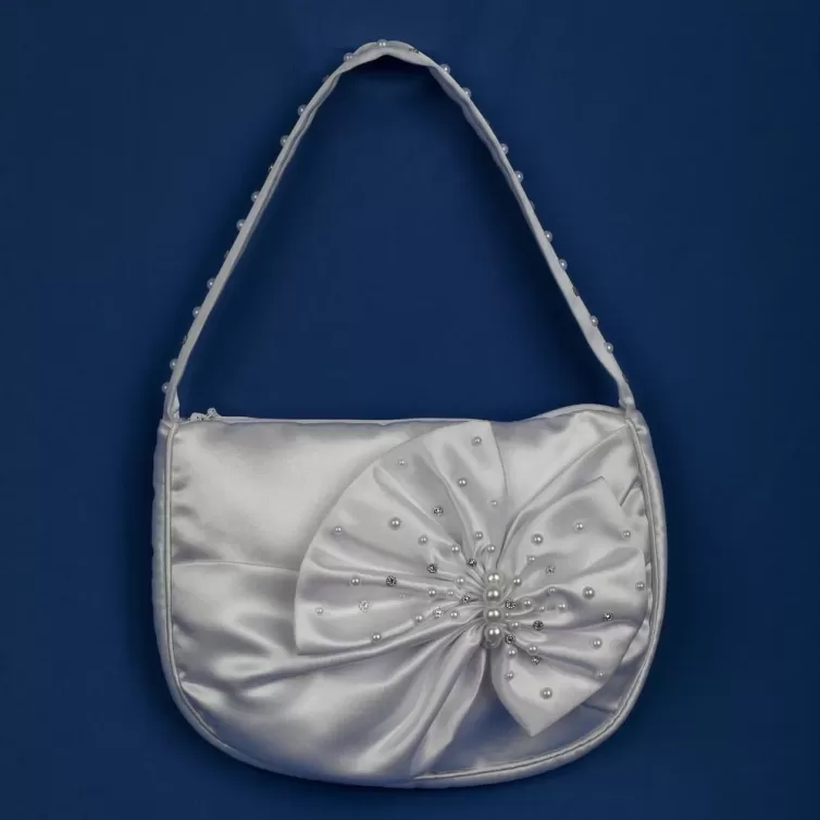 Satin Handmade Communion Bag with Bow – JBCB2408003