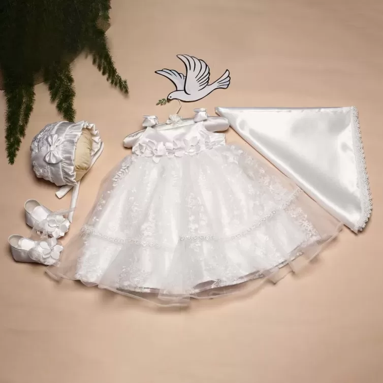 Floral Baptism Gown Combo For Baby Girls – JBCD2509017