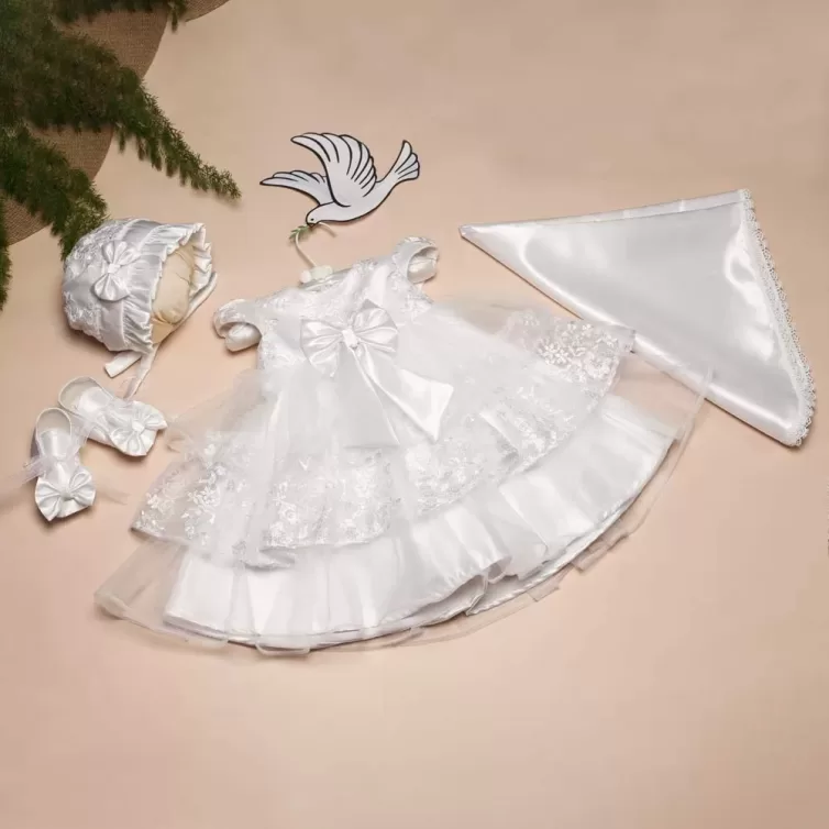 Heavenly Blossoms – Babies Baptism Gown Combo Set – JBBG2509019