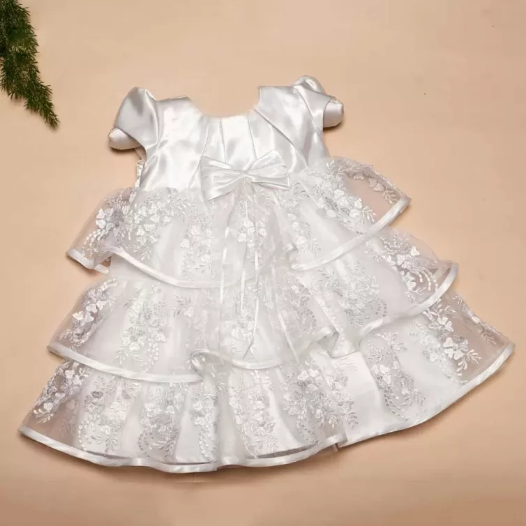 Little Angel Bloom – Baptism Gown with Booties, Bonnet and Shawl – JBBG2508023